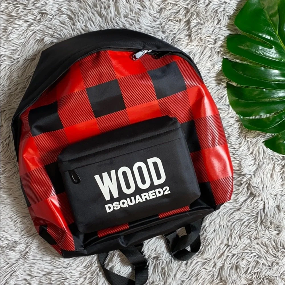 DSQUARED | Bags | Dsquared2 Wood Red Plaid Backpack Like New